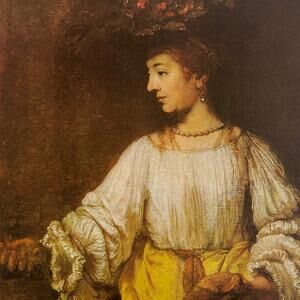 Rembrandt, Hendrickje Stofells as Flora Portrait, Painting Print ~ 250924-WH 651